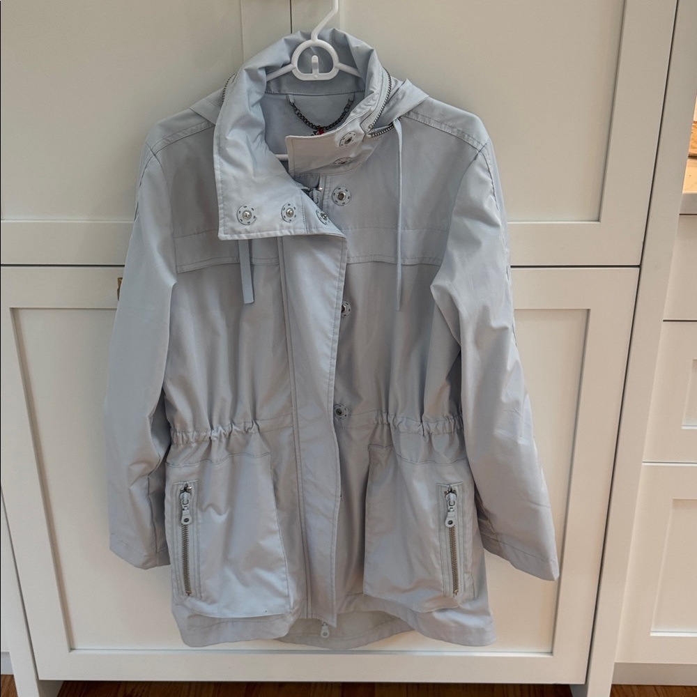 ANORAK Light Gray Jacket with Chain Detail